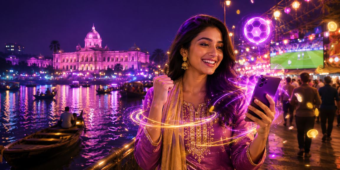 ঢাকার নাইট মার্কেটে মোবাইল পেমেন্ট করছেন একজন ব্যবহারকারী